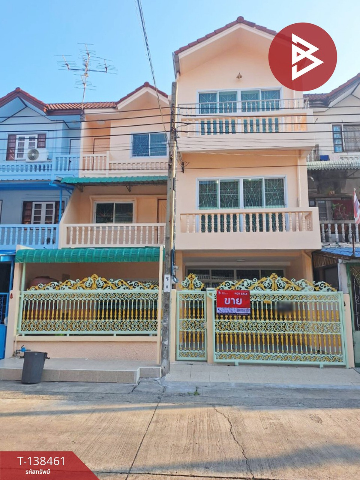 ขายทาวน์เฮ้าส์ 3 ชั้น ถนนประชาอุทิศ 44 ทุ่งครุ กรุงเทพมหานคร