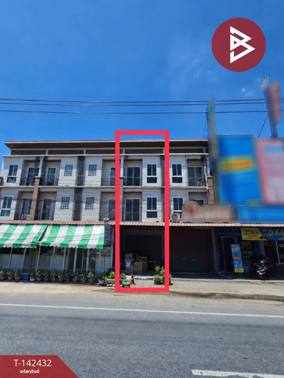 ขายอาคารพาณิชย์ 3 ชั้น เนื้อที่ 20 ตร.วา บางน้ำเปรี้ยว ฉะเชิงเทรา