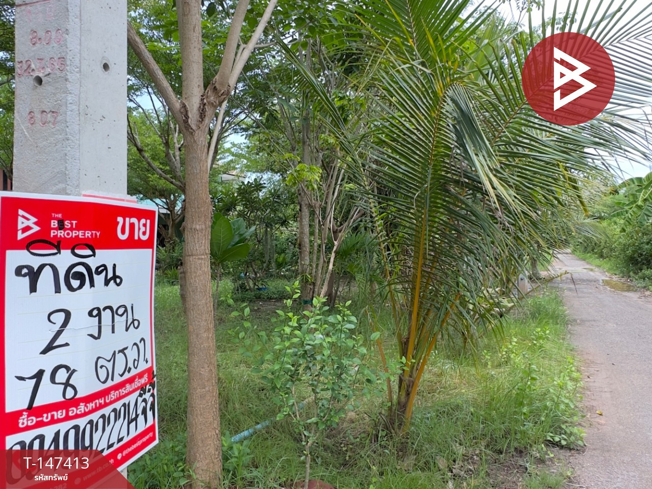 ขายที่ดิน เนื้อที่ 2 งาน 78 ตร.วา ลาดใหญ่ สมุทรสงคราม