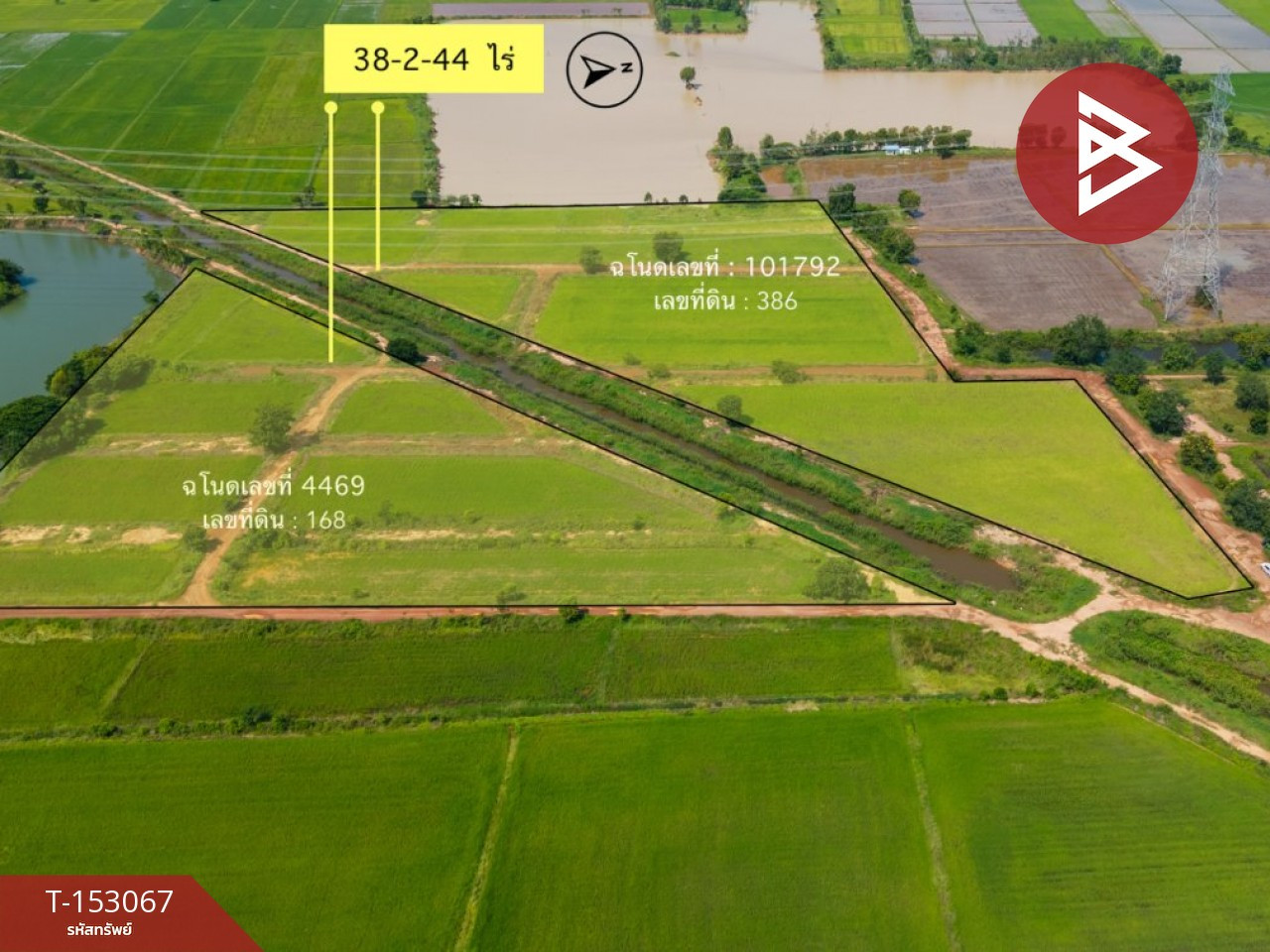 ขายที่ดิน เนื้อที่ 38 ไร่ 2 งาน 44.1 ตร.วา ดอนทอง พิษณุโลก